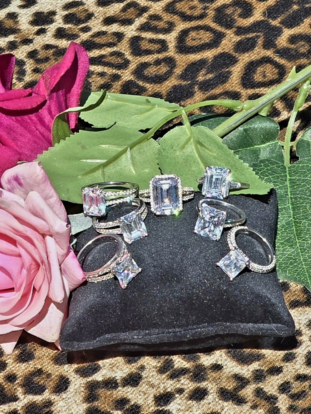 Lot Of 7 Sterling Silver Engagement/Wedding Rings Diamonique/Italio Sizes 6&7